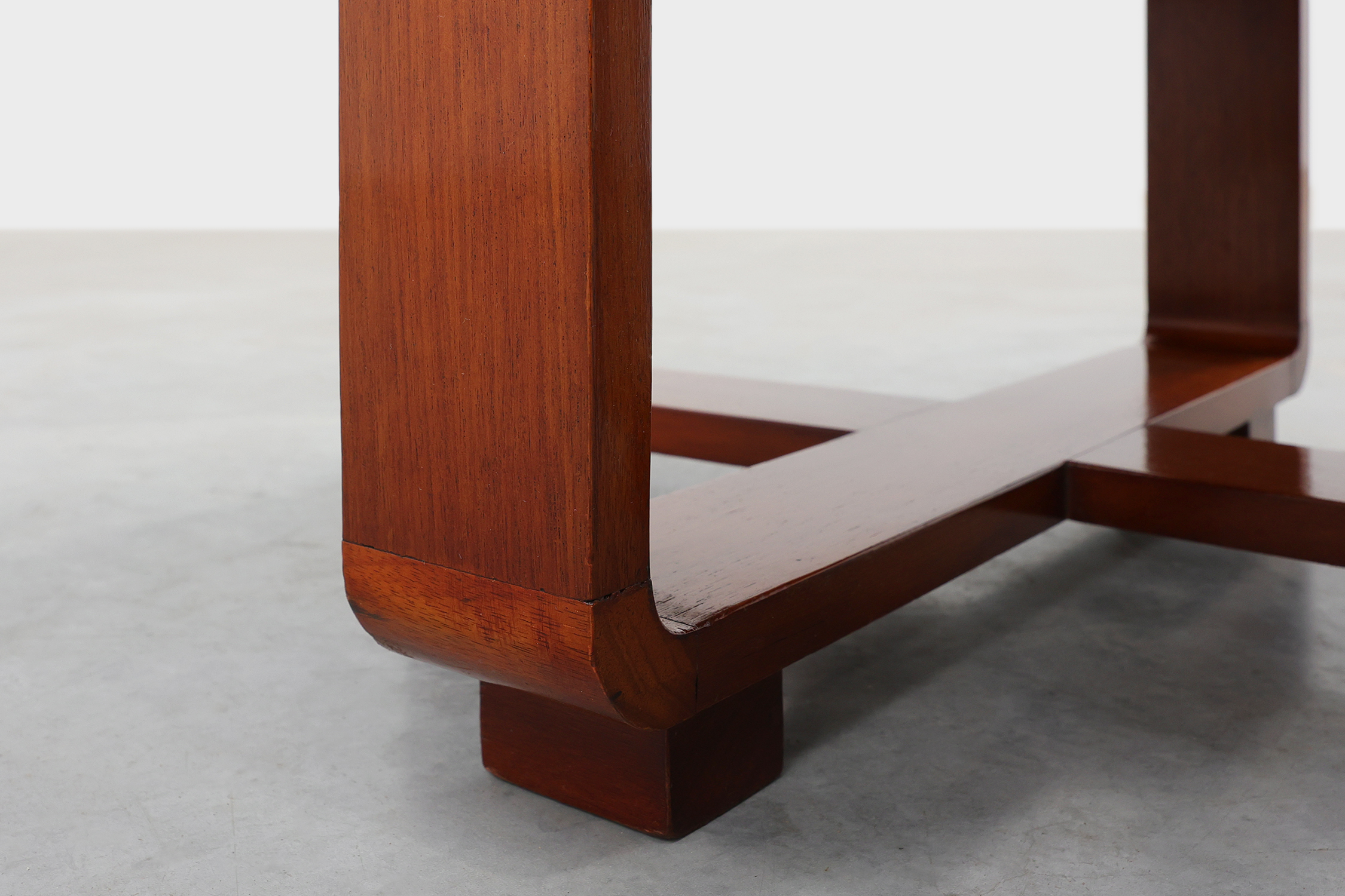 Art Deco Walnut Veneer Side Table with Shelf, Belgium, 1920sthumbnail